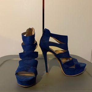 Blue high heels